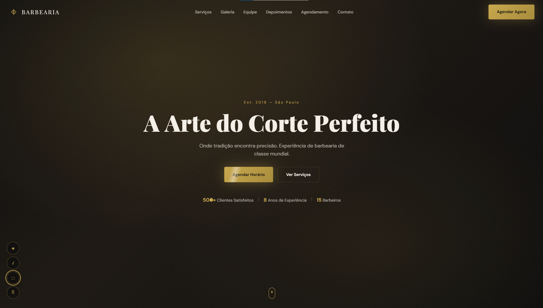 Sistema para Barbearias — tela 1